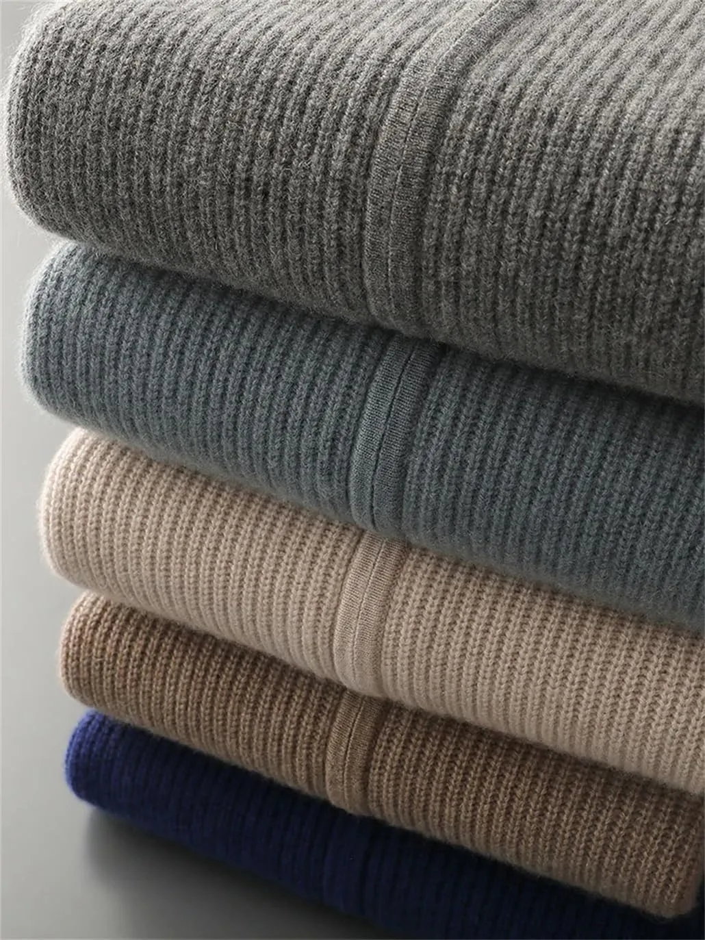 Thick Men Sweater Cashmere Long Sleeve Mock-Neck Zipper Cardigan Soft Warm Knitwear Men Clothing