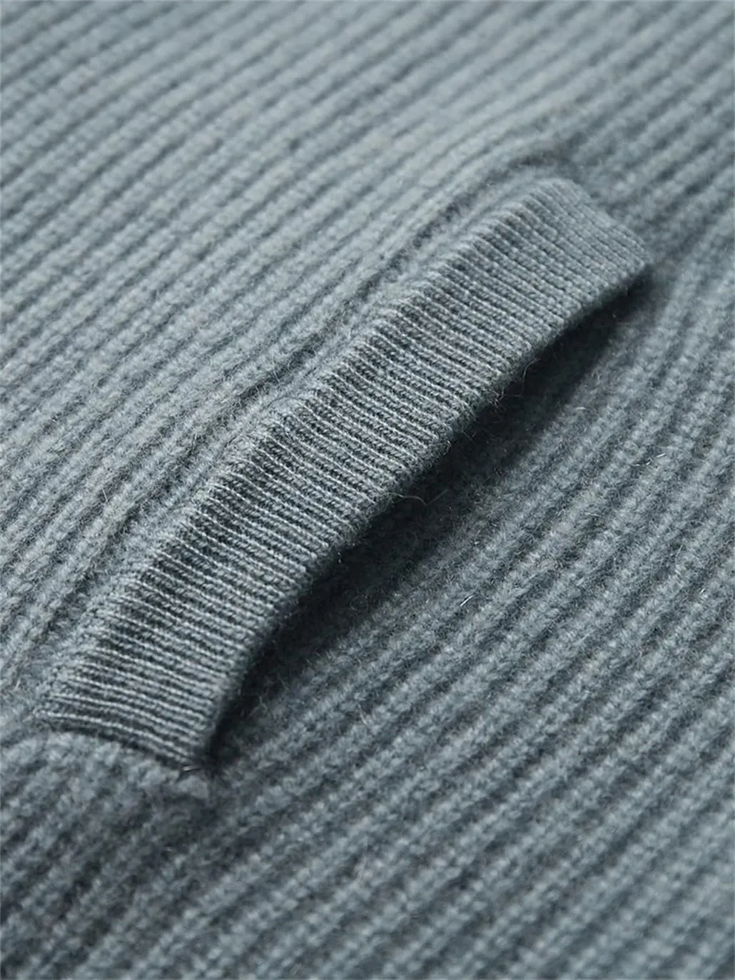 Thick Men Sweater Cashmere Long Sleeve Mock-Neck Zipper Cardigan Soft Warm Knitwear Men Clothing