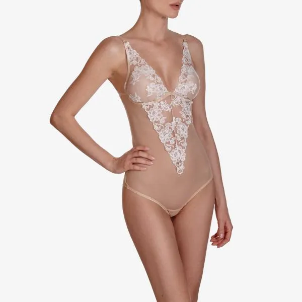 Tiramisu Underwired Body with Bottom Closure - Beige/Vanilla -