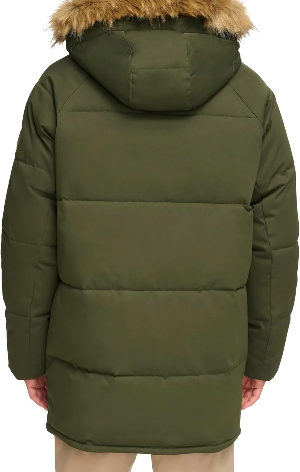 Tommy Hilfiger Men's Arctic Cloth Heavyweight Performance Parka Down Alternative Fur Lined Hood Outerwear Coat
