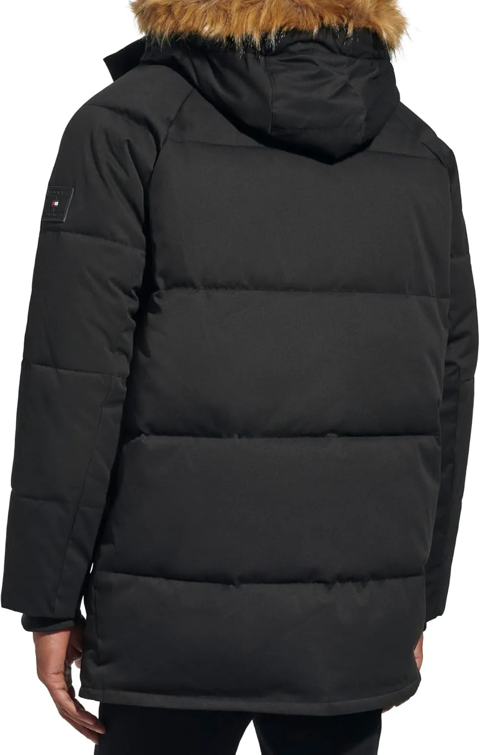 Tommy Hilfiger Men's Arctic Cloth Heavyweight Performance Parka Down Alternative Fur Lined Hood Outerwear Coat
