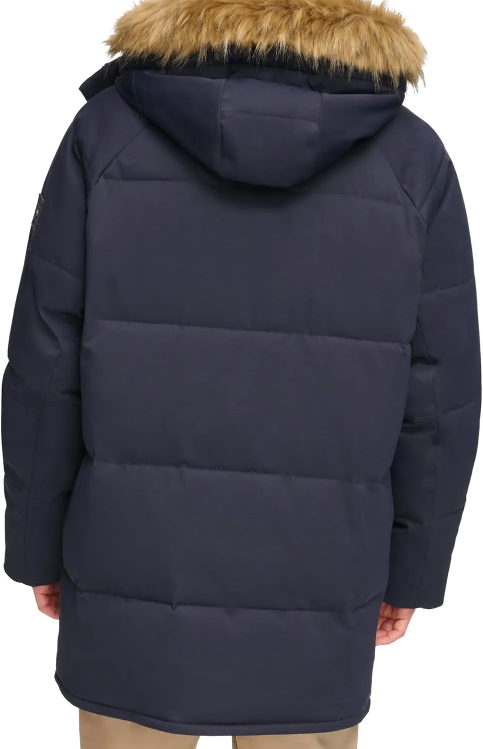 Tommy Hilfiger Men's Arctic Cloth Heavyweight Performance Parka Down Alternative Fur Lined Hood Outerwear Coat