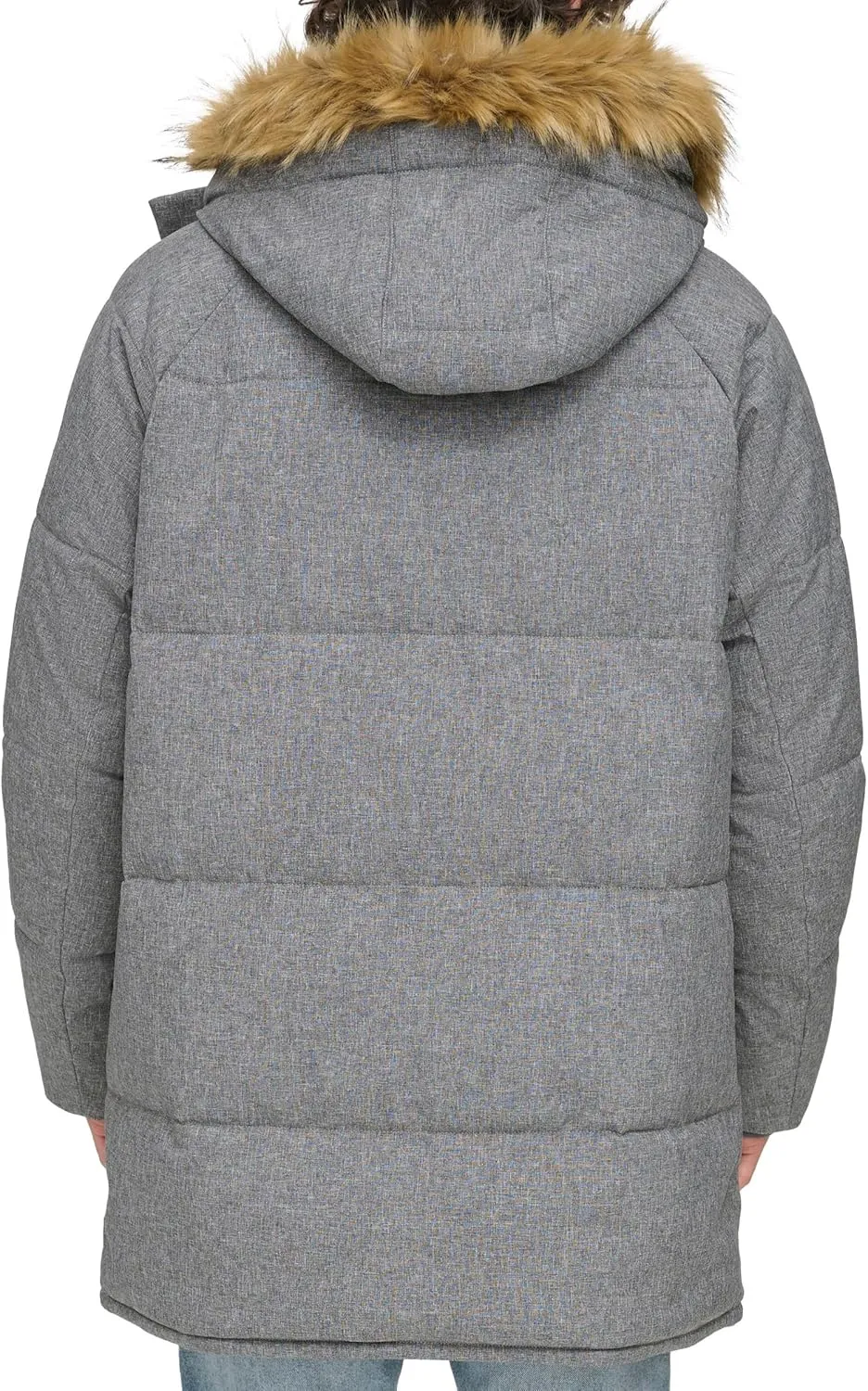 Tommy Hilfiger Men's Arctic Cloth Heavyweight Performance Parka Down Alternative Fur Lined Hood Outerwear Coat