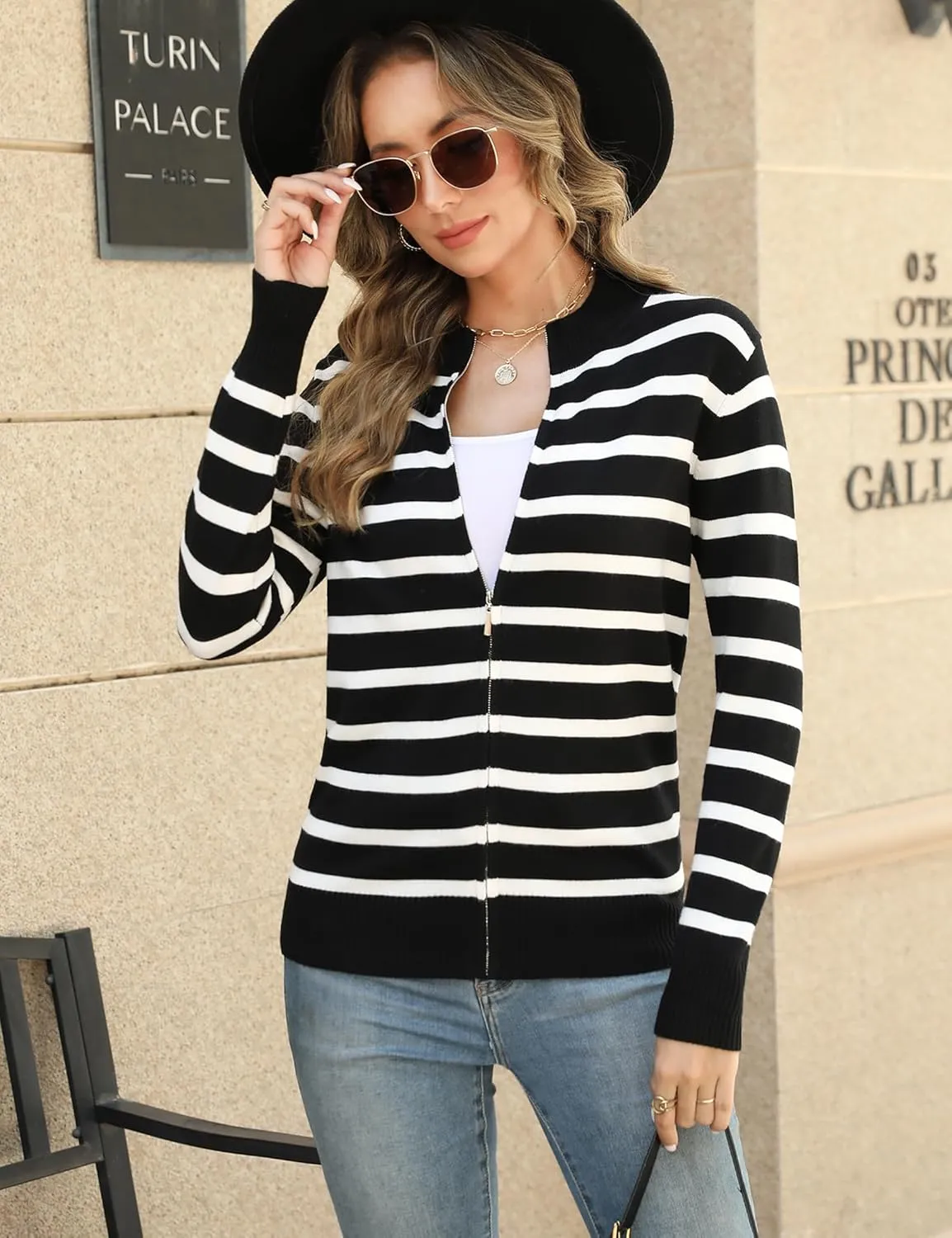 Totatuit Womens Long Sleeve Knitted Zip Up Sweater Cardigans Sweaters Lightweight Zipper Sweatshirts Jacket