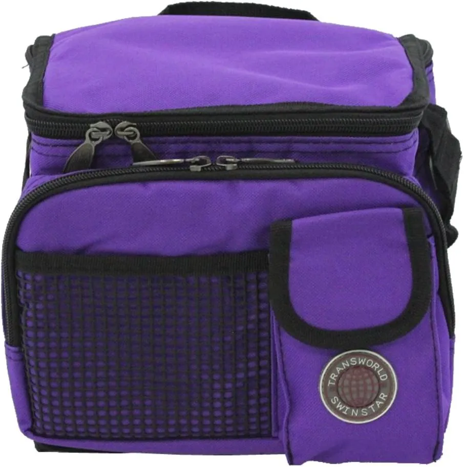 Transworld Durable Deluxe Insulated Lunch Cooler Bag (Many Colors and Size Available) (9" x 7" x 8", Purple)