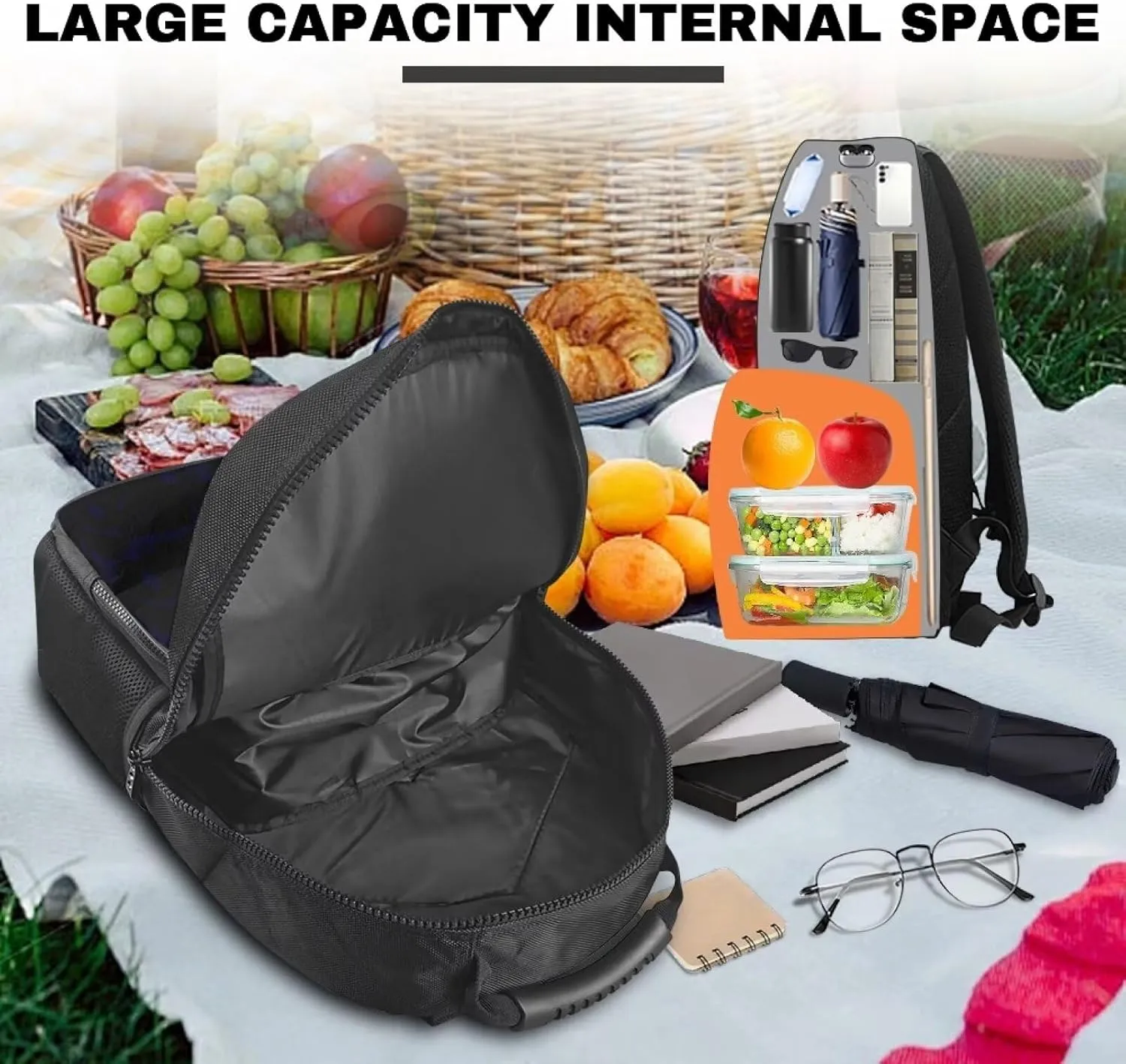 Travel Backpack for Men & Women 17 Inch Laptop Backpack with Insulated Lunch Box Fashion Computer Backpack