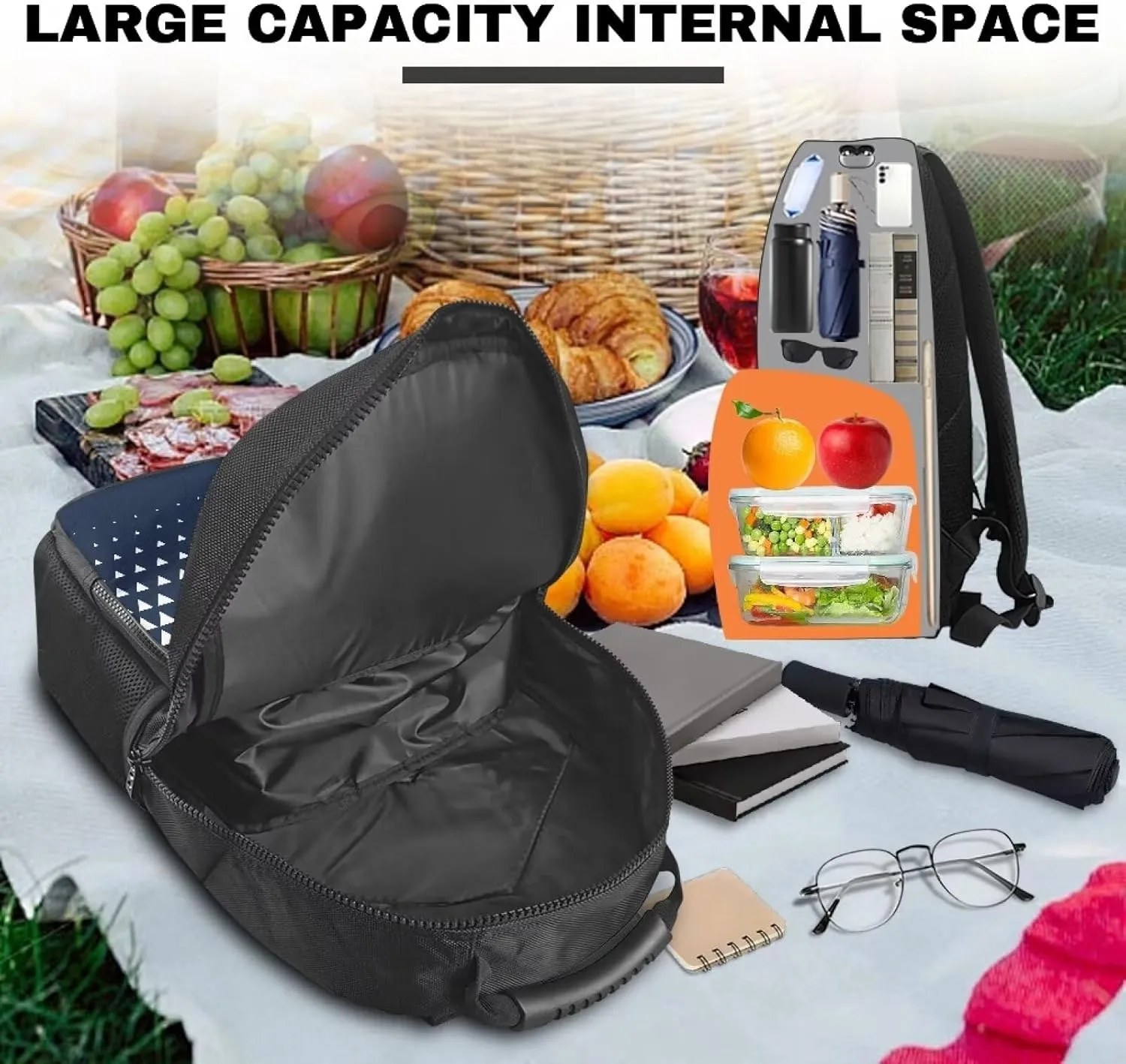Travel Backpack for Men & Women 17 Inch Laptop Backpack with Insulated Lunch Box Fashion Computer Backpack