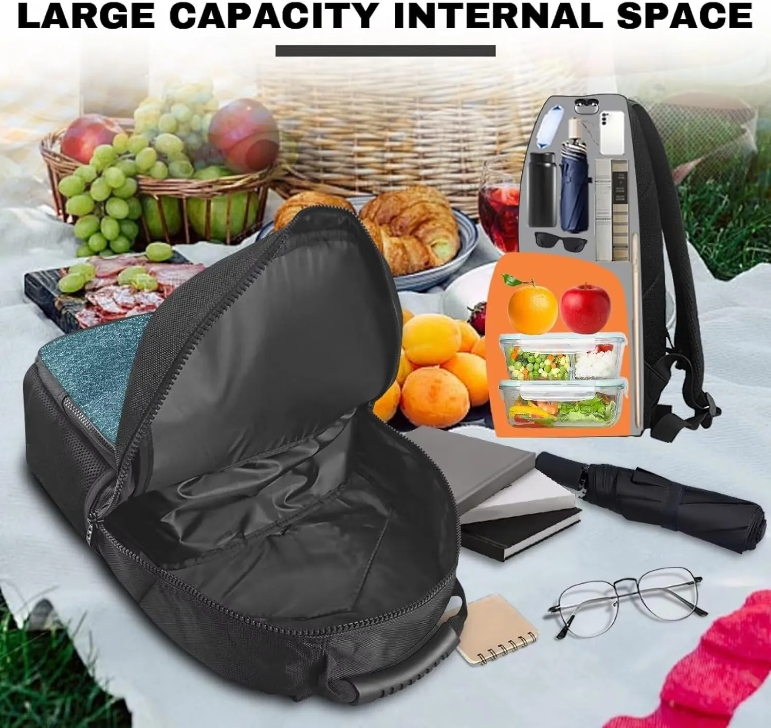 Travel Backpack for Men & Women 17 Inch Laptop Backpack with Insulated Lunch Box Fashion Computer Backpack