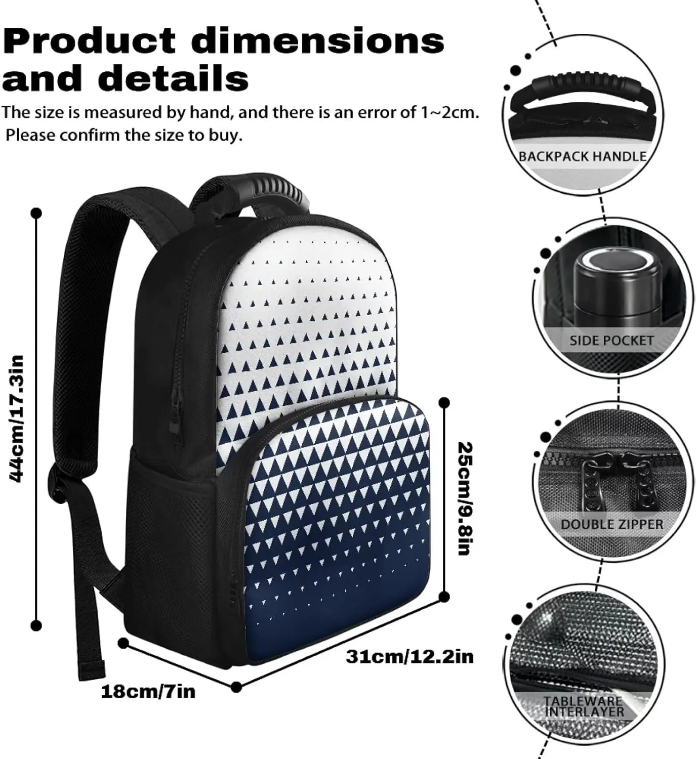 Travel Backpack for Men & Women 17 Inch Laptop Backpack with Insulated Lunch Box Fashion Computer Backpack