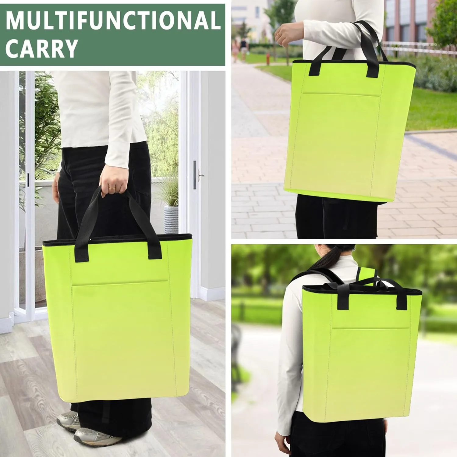 Travel Cooler Bag for Airplane Lemon Green Moccasin Gradient Backpack Cooler Bag Waterproof 36 Cans Soft Insulated Tote Backpack for Travel