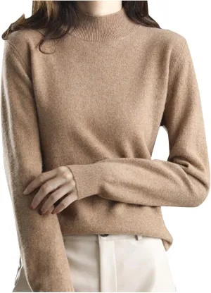 Turtleneck Long Sleeve Shirts Sweater Women's Autumn and Winter Short Pullover Solid Color Loose Sweater Thickened