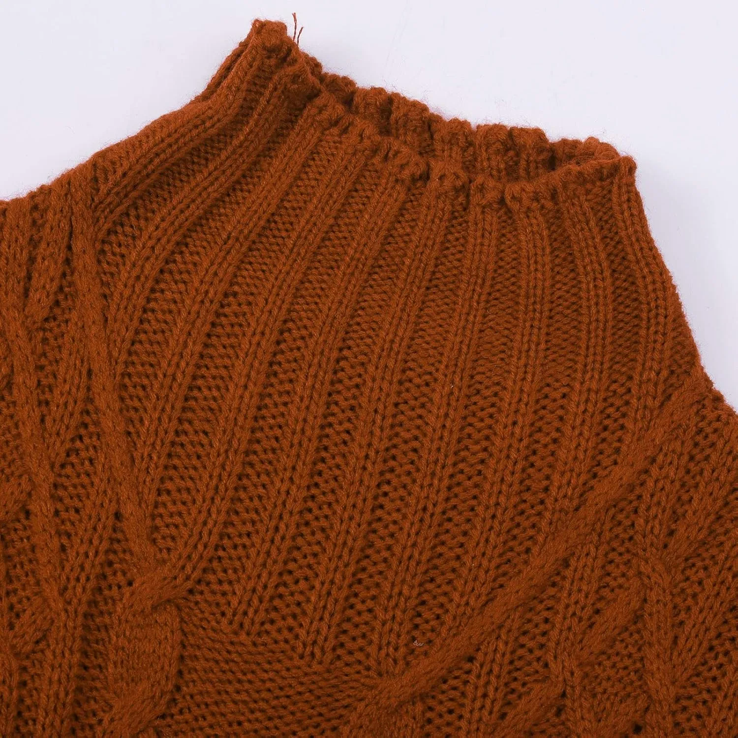 Turtleneck Long Sleeve Shirts Sweater Women's Autumn and Winter Short Pullover Solid Color Loose Sweater Thickened