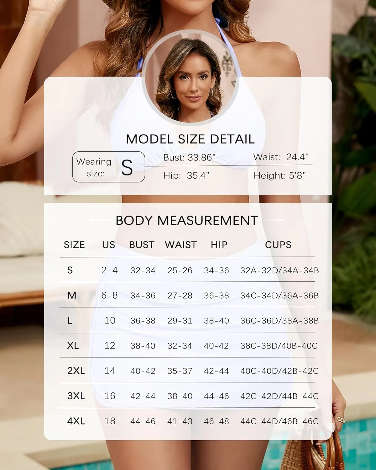 Two Piece Swimsuit for Women Tummy Control Bathing Suit High Waisted Bikini Sets Triangle Top Swim Skirt