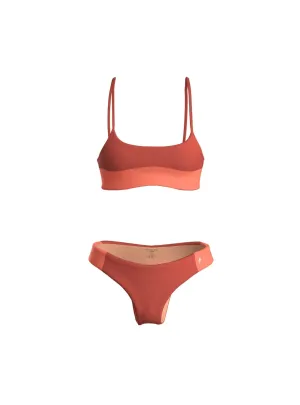 TWO-TONE BIKINI WITH THIN STRAPS AND CLASSIC BRIEFS