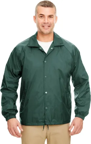 UltraClub Adult Nylon Coaches' Jacket M FOREST GREEN