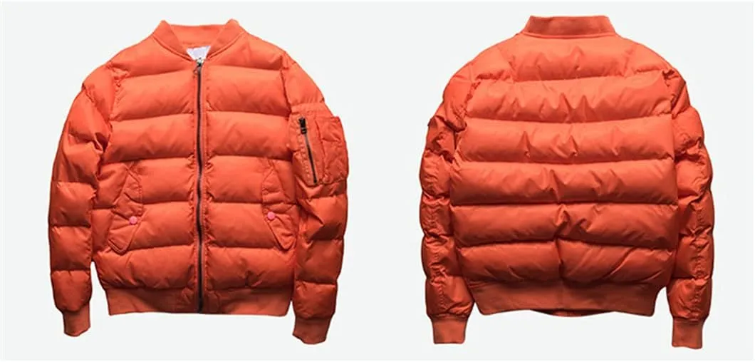 USDBE Thick Warm Winter Bomber Coat Men Cotton Padded Jacket Stand Collar Boy Coats
