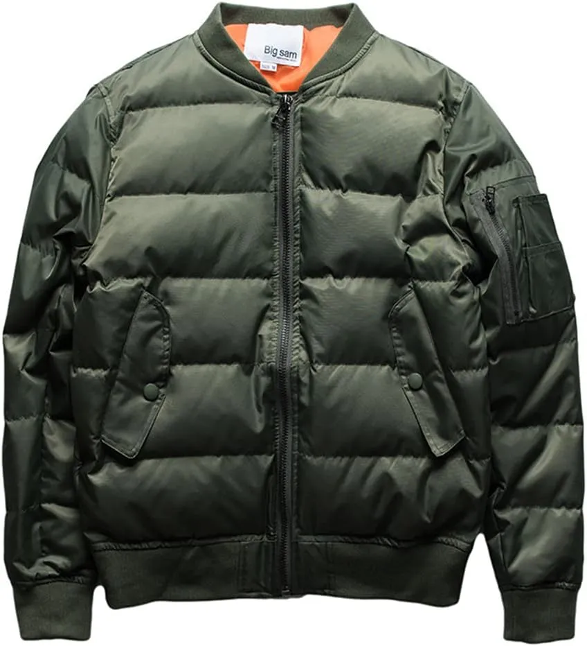 USDBE Thick Warm Winter Bomber Coat Men Cotton Padded Jacket Stand Collar Boy Coats