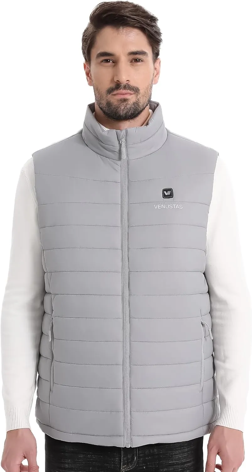 Venustas Men's Heated Vest with Battery, Up to 20 Hours of Warmth, Winter Quilted Vest for Outdoor