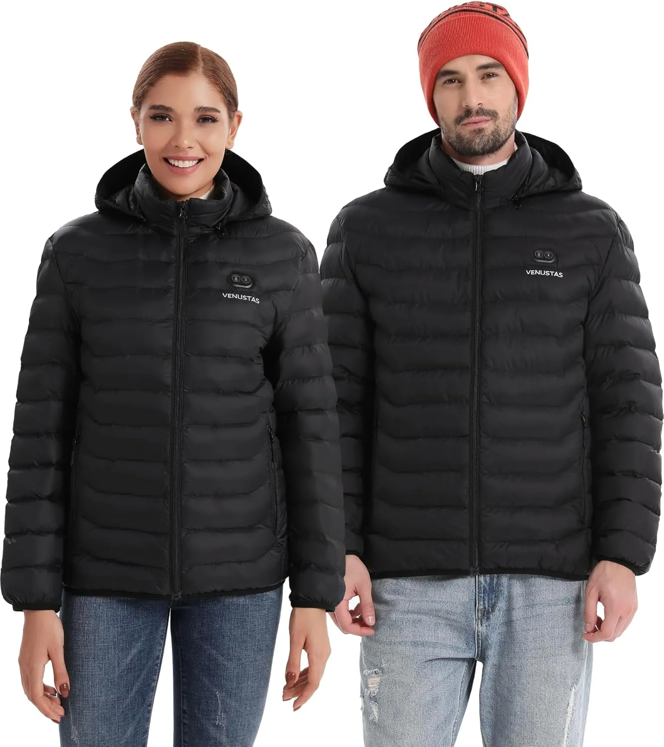 Venustas Unisex Heated Jacket, Up to 20 Hours Warmth, 6 Heat Zones Heated Coat with Battery for Men and Women