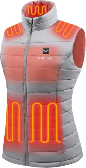 Venustas Women's Heated Vest with Battery, Up to 20HRS of Warmth, Winter Quilted Vest for Outdoor