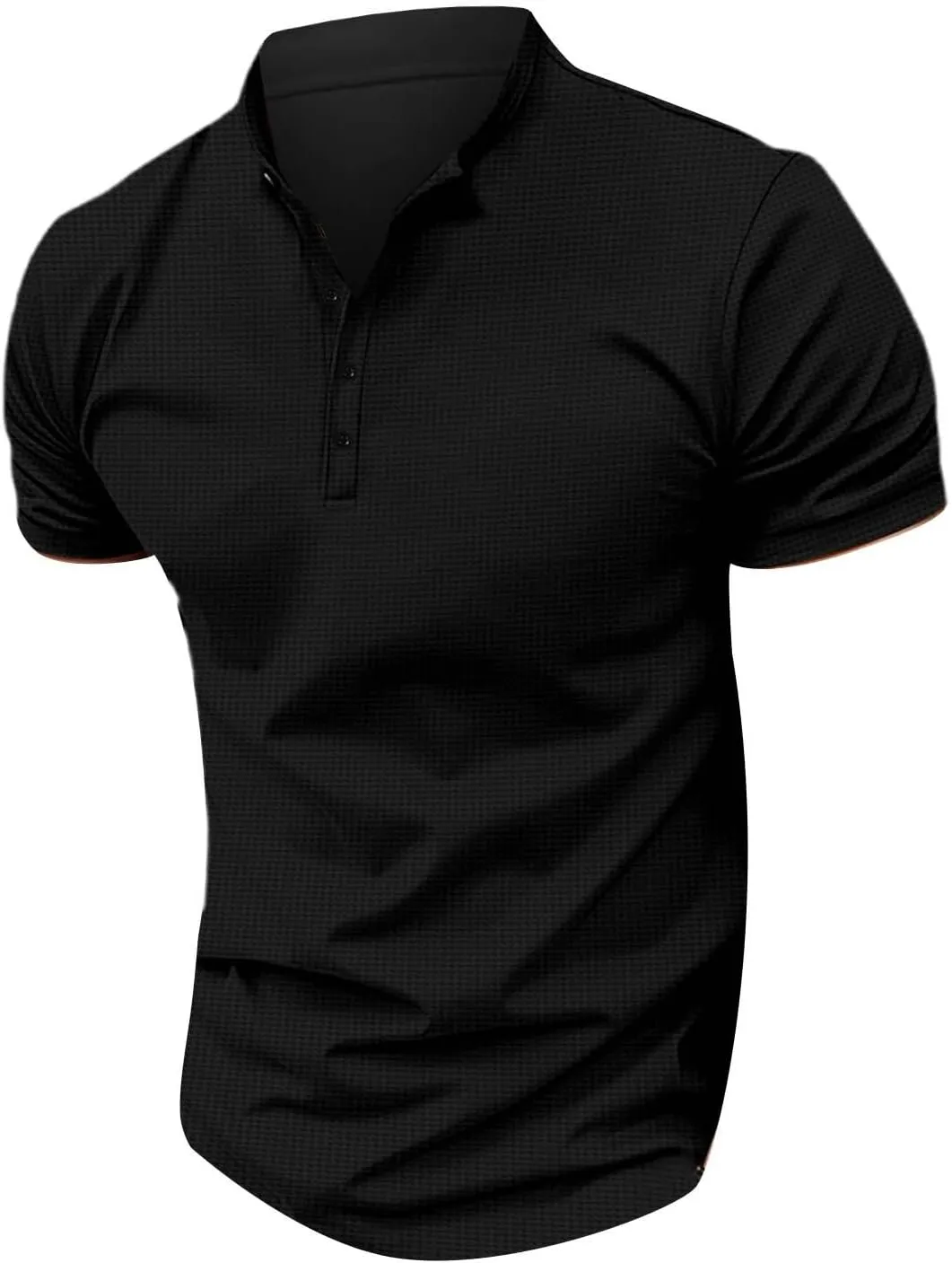 Waffle Polo Shirt for Men, Blade Collar Golf Polo Shirts 2024 Pique Short Sleeve Casual Classic Cotton Tee Shirts