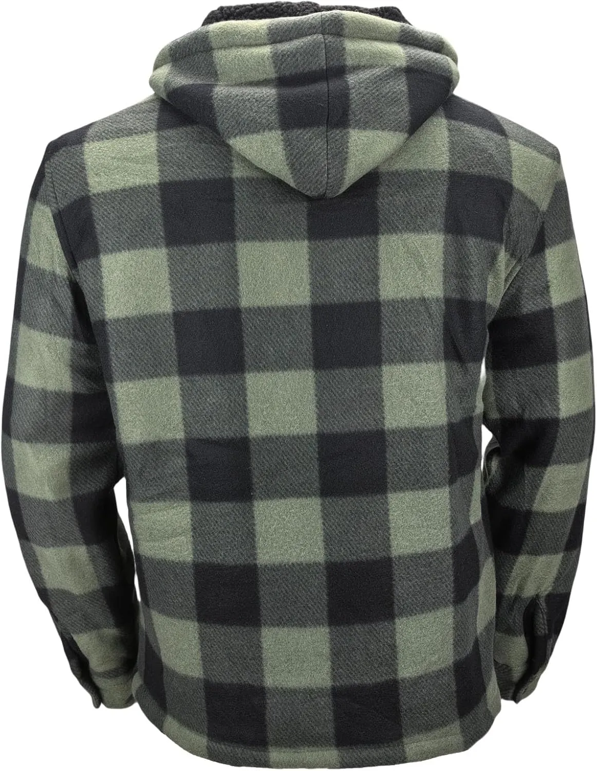 Warm Winter Coats for Men, Flannel Fleece Jackets With Hood Zip Up Heavyweight Hoodie Plaid Thick Sweatshirt