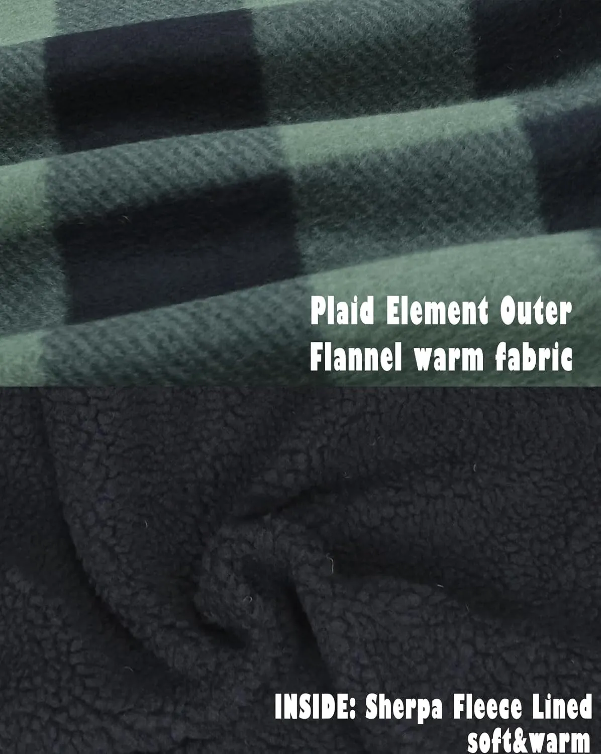 Warm Winter Coats for Men, Flannel Fleece Jackets With Hood Zip Up Heavyweight Hoodie Plaid Thick Sweatshirt