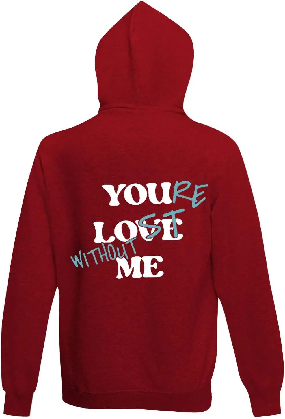 WENKOMG1 Hoodies for Men,Lost Without Me Printed Sweatshirt Casual Winter Fall Outerwear Trendy Unisex Hooded Pullover