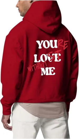 WENKOMG1 Hoodies for Men,Lost Without Me Printed Sweatshirt Casual Winter Fall Outerwear Trendy Unisex Hooded Pullover