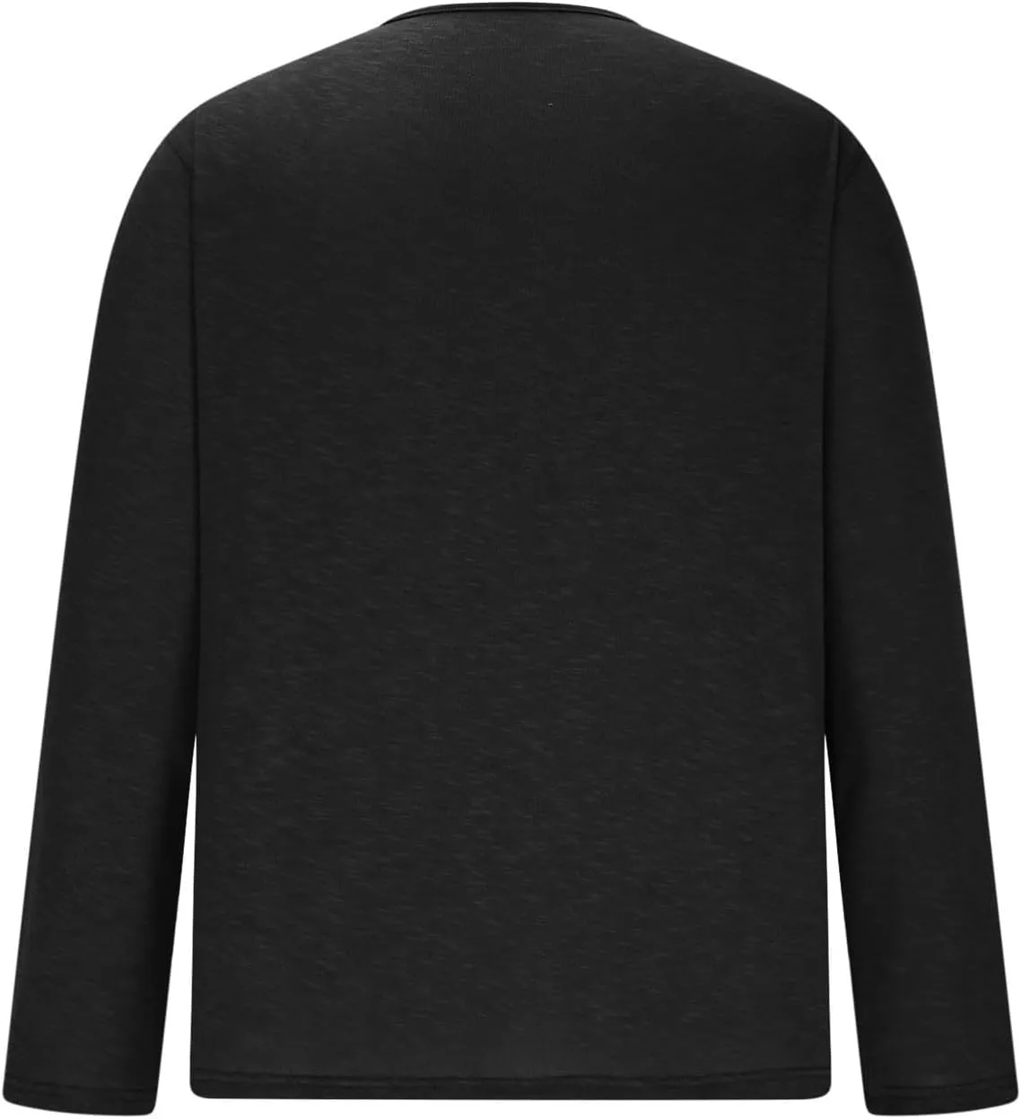 WENKOMG1 Mens Cotton Linen Shirt Loose Fit Long Sleeve Deep V Neck Summer Pullovers Lightweight Breathable Shirt