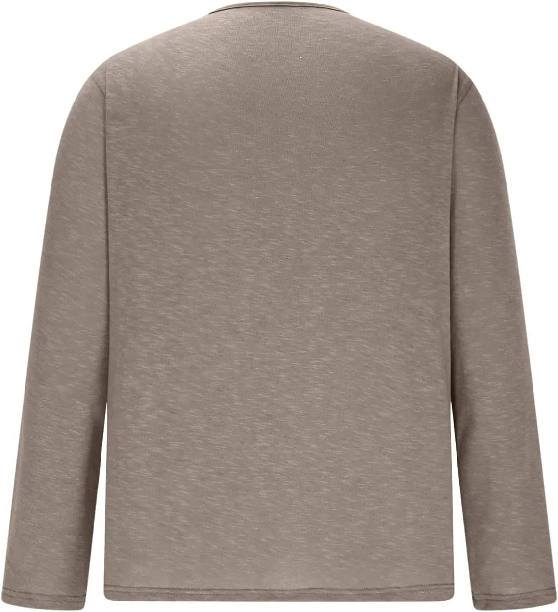 WENKOMG1 Mens Cotton Linen Shirt Loose Fit Long Sleeve Deep V Neck Summer Pullovers Lightweight Breathable Shirt