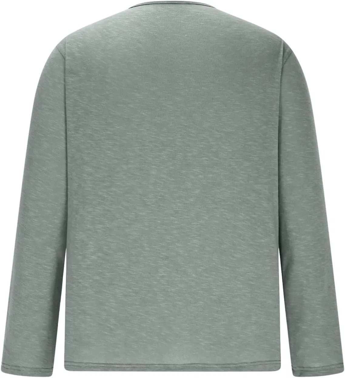 WENKOMG1 Mens Cotton Linen Shirt Loose Fit Long Sleeve Deep V Neck Summer Pullovers Lightweight Breathable Shirt
