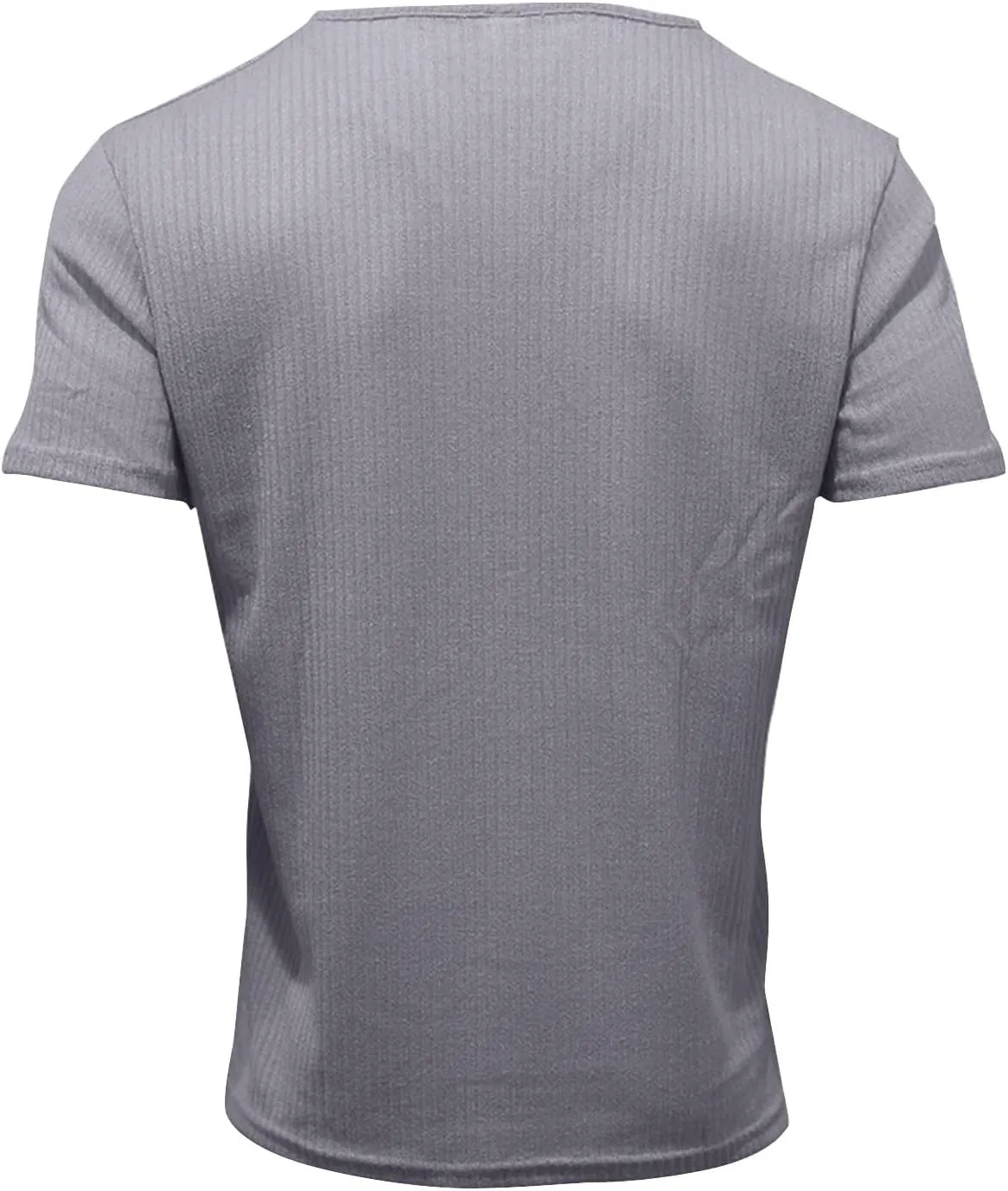 WENKOMG1 Mens Deep V Neck Shirt Ribbed Casual Short Sleeve Stretchy Shirt Invisible T-Shirt Low Cut Muscle Tees