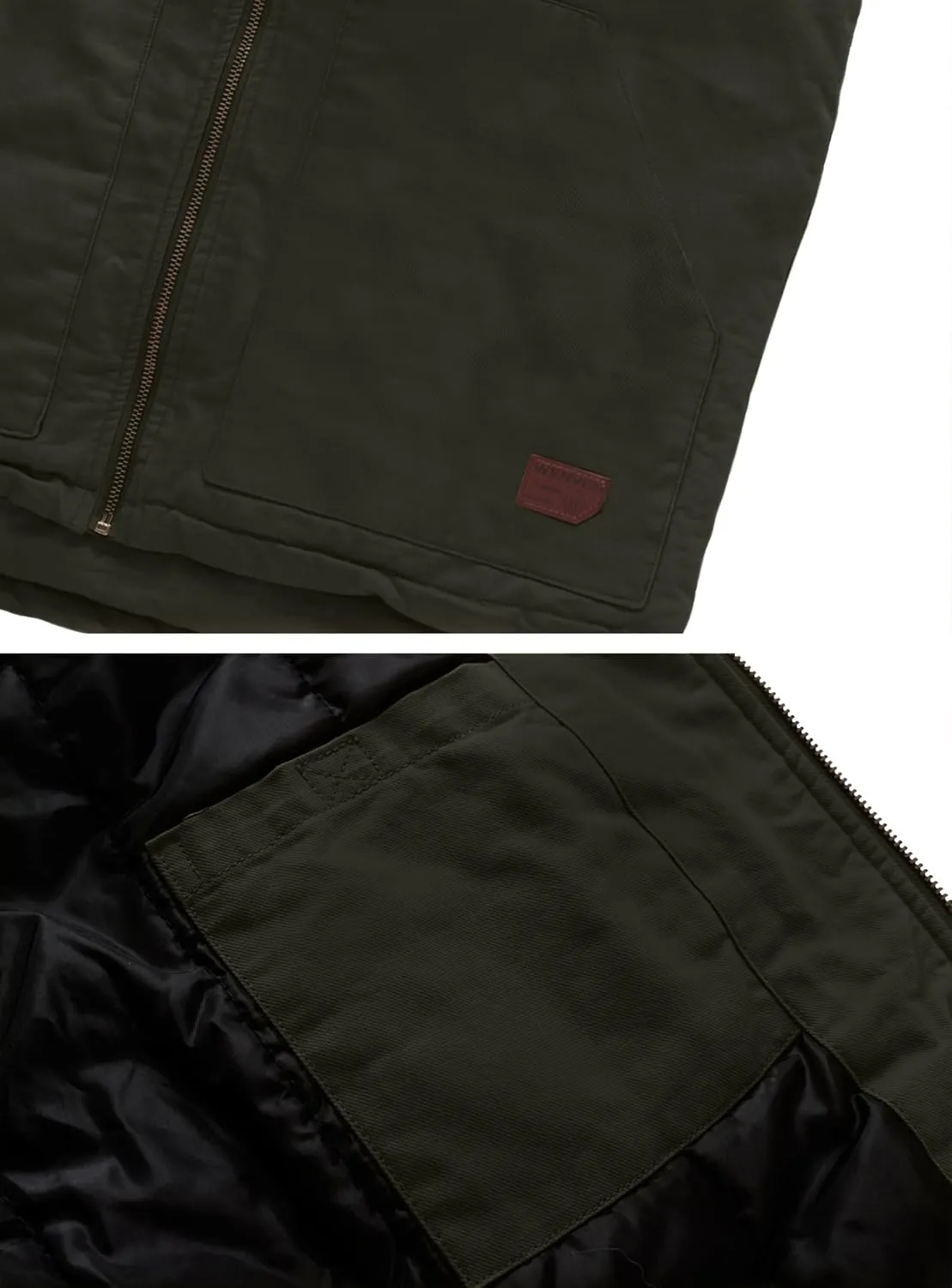 WenVen Men's Quilted Lined Multi Pockets Casual Vest with Hood