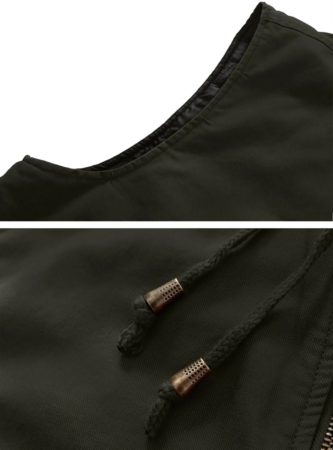 WenVen Men's Quilted Lined Multi Pockets Casual Vest with Hood
