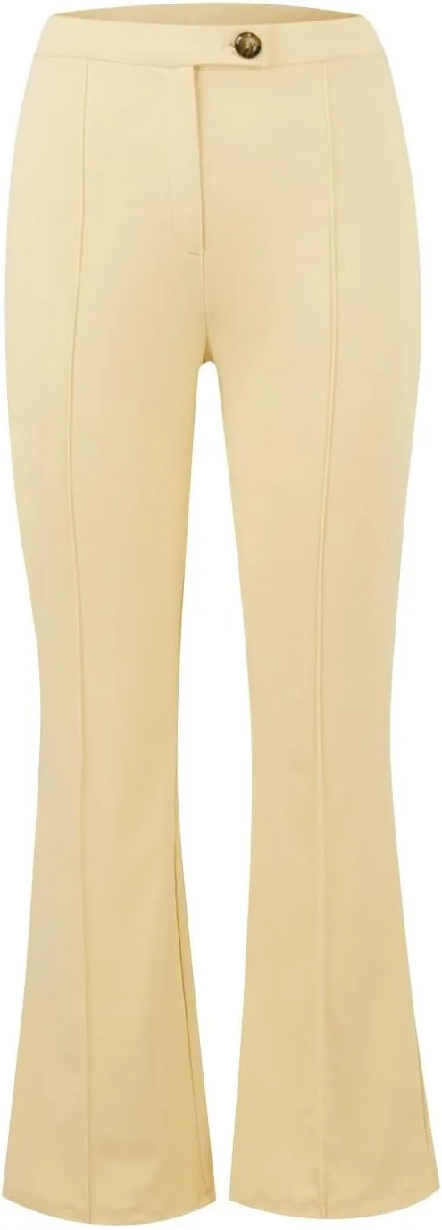 Wide Leg Work Pants for Women High Waisted Slim Fit Dress Pants Breathable Stretchy Trousers with Pockets 2024