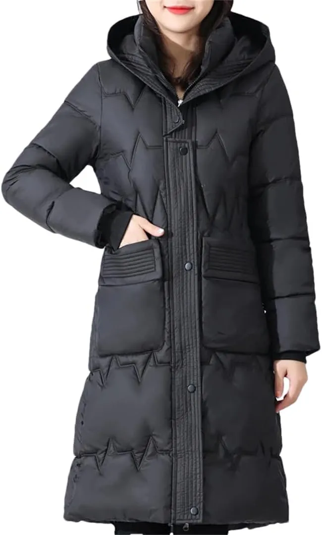 Winter Long Coat For Women Casual Thick Warm Cotton Padded Parka Female Winter Hooded Jackets