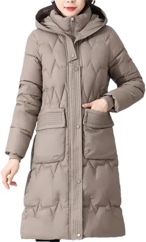 Winter Long Coat For Women Casual Thick Warm Cotton Padded Parka Female Winter Hooded Jackets