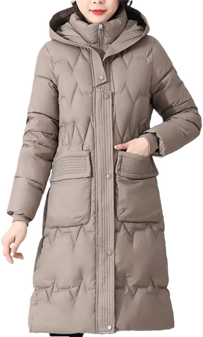 Winter Long Coat For Women Casual Thick Warm Cotton Padded Parka Female Winter Hooded Jackets