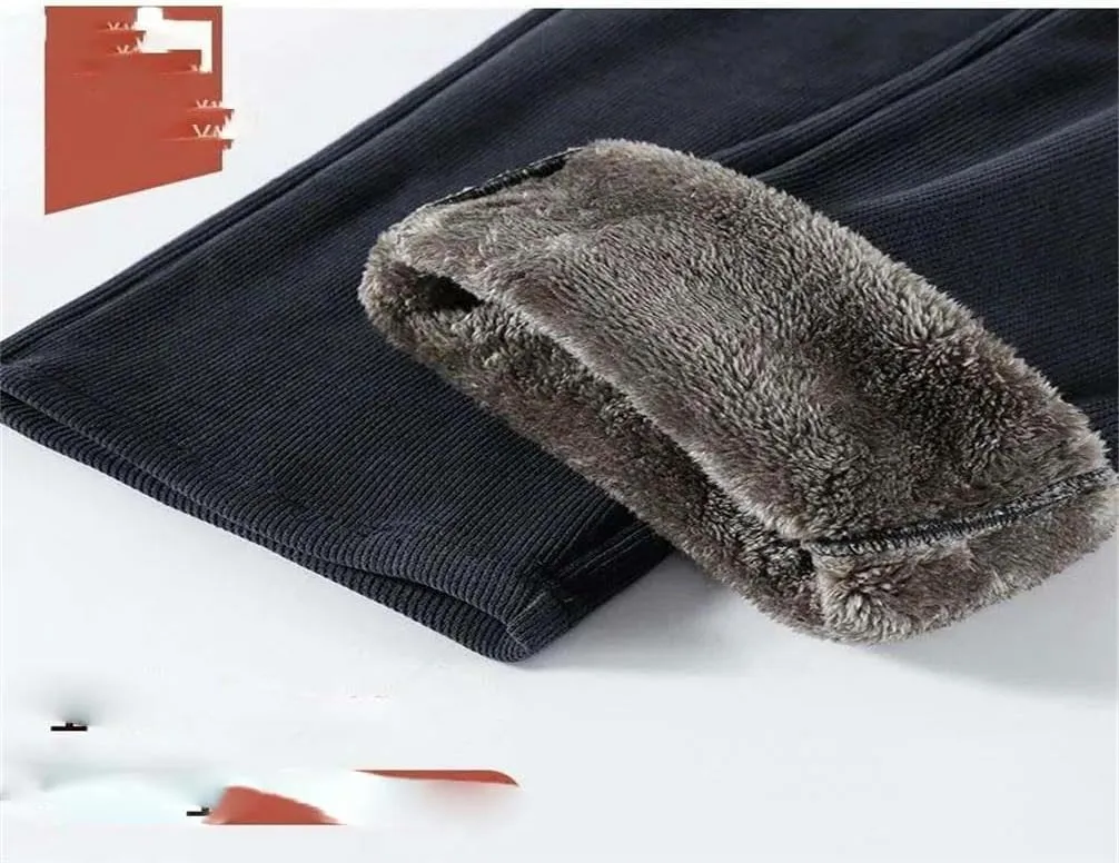 Winter Wide-Leg Pants Woman Autumn Plush Pants Wool Korean Pants Jogging Jogging Ladies Casual Solid Color Plus Velvet