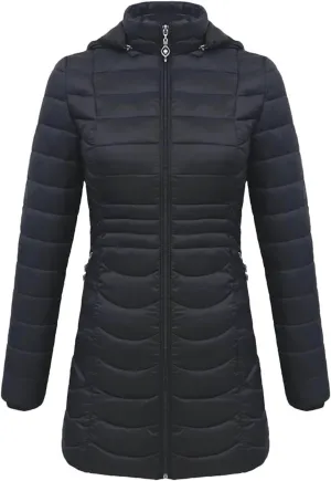 Winter Women Soild Long Warm Parka With Detachable Hood Outdoor Padded Cotton Coat Ultralight Outwear