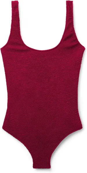 Woman's High Cut One Piece Swimsuit Crinkle Waves