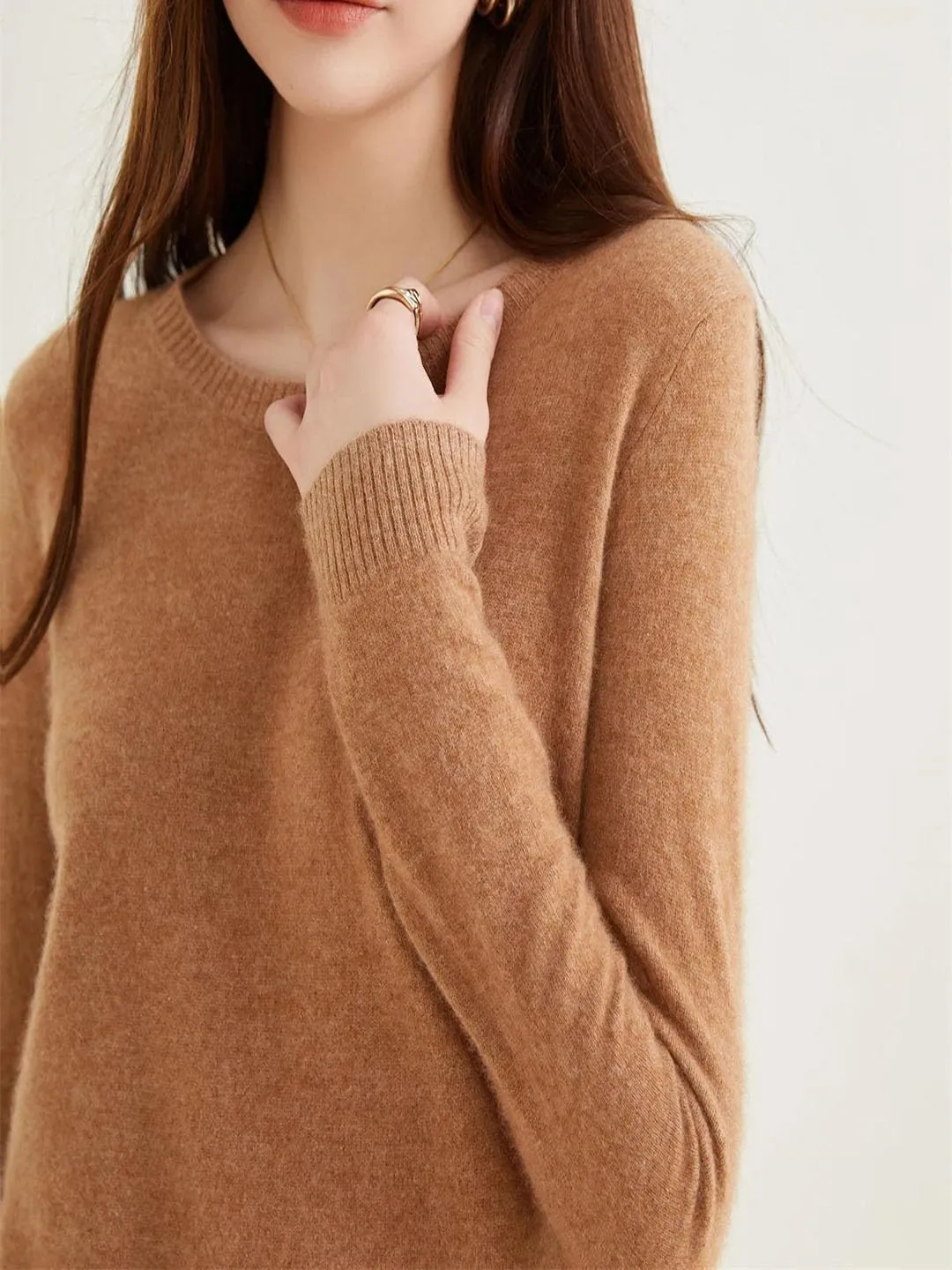 Women Cashmere Sweater Wool Knitwear Cashmere Pullovers O-Neck Long Sleeve Jumper