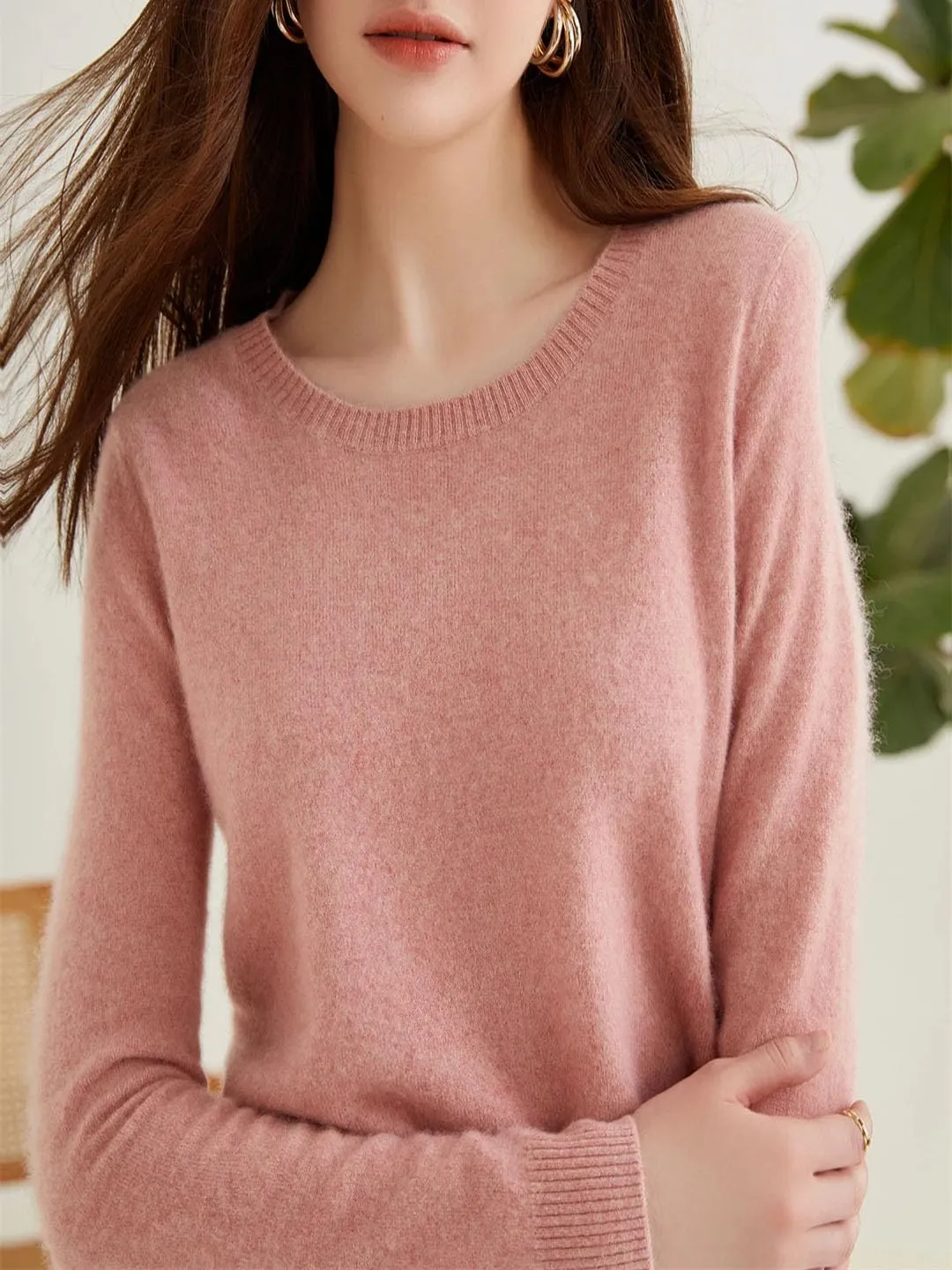 Women Cashmere Sweater Wool Knitwear Cashmere Pullovers O-Neck Long Sleeve Jumper