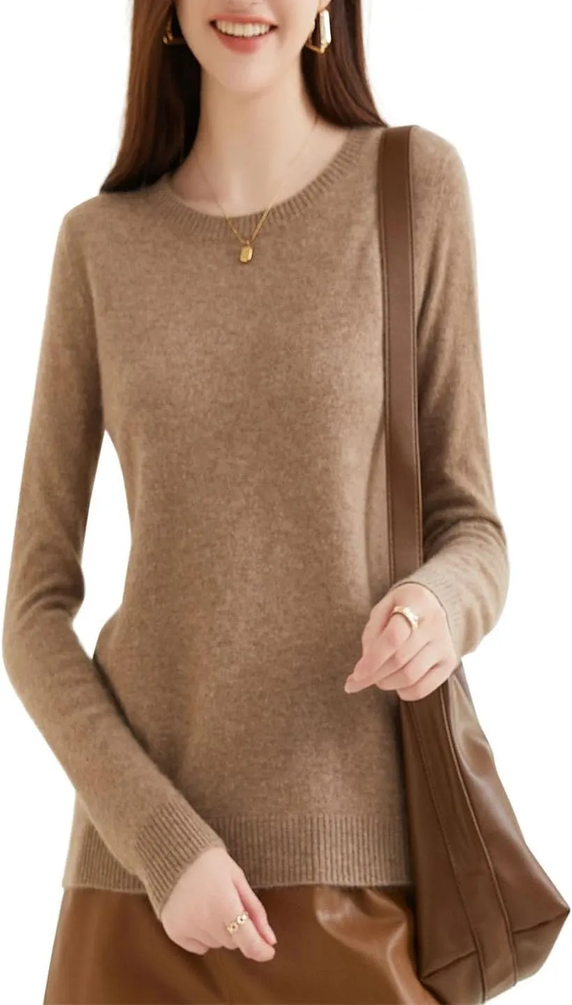 Women Cashmere Sweater Wool Knitwear Cashmere Pullovers O-Neck Long Sleeve Jumper