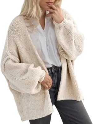 Women Chunky Sweater Y2k Oversized Knit Cardigans Long Sleeve Open Front Knit Sweaters Outwear 2025 Fall Winter Clothes