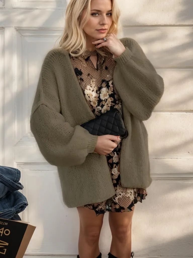 Women Chunky Sweater Y2k Oversized Knit Cardigans Long Sleeve Open Front Knit Sweaters Outwear 2025 Fall Winter Clothes