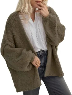 Women Chunky Sweater Y2k Oversized Knit Cardigans Long Sleeve Open Front Knit Sweaters Outwear 2025 Fall Winter Clothes