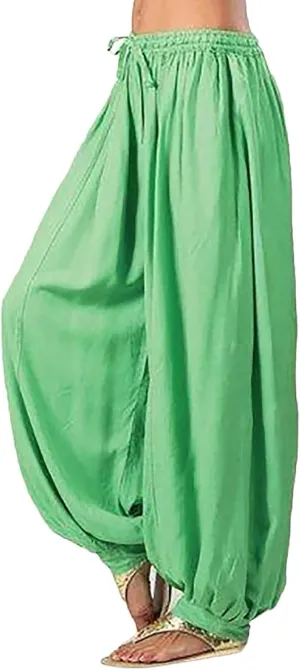 Women Cotton Linen Baggy Hippie Pants Boho Gypsy Aladdin Yoga Harem Lounge Pants Loose Leg Jogger Palazzo Sweatpants