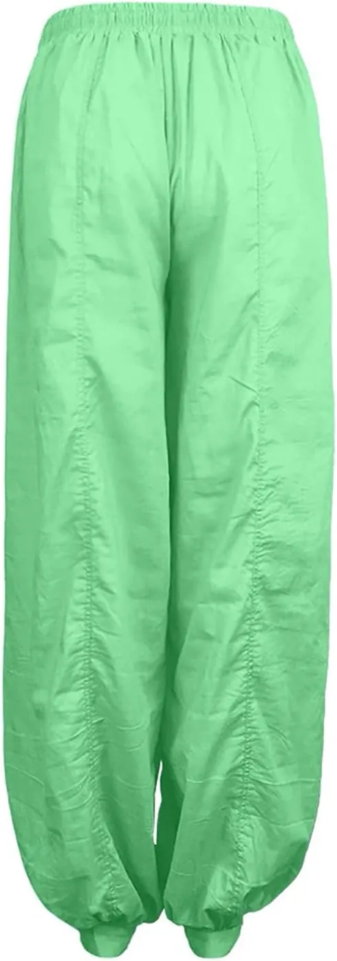 Women Cotton Linen Baggy Hippie Pants Boho Gypsy Aladdin Yoga Harem Lounge Pants Loose Leg Jogger Palazzo Sweatpants